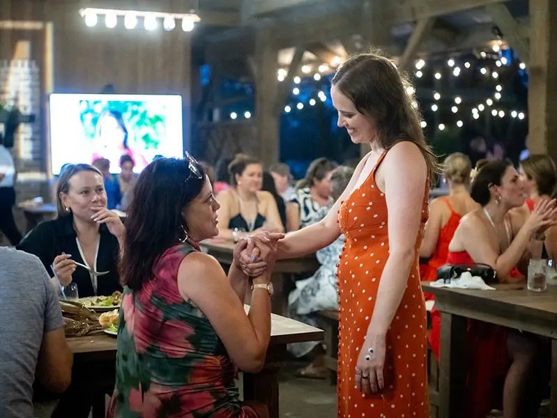 Jenn & Katie connecting at the Women's Summit